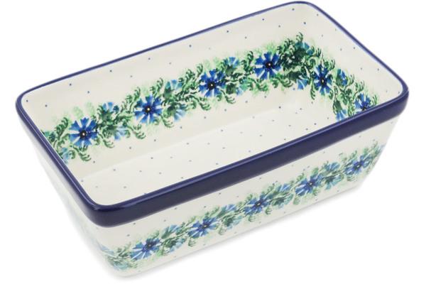 Bakers | Ceramika Artystyczna Loaf Pan 8" Blue Bell Wreath Bakers Bakers