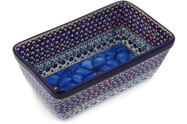 Bakers | Ceramika Artystyczna Loaf Pan 8" Cobalt Poppies UNIKAT Bakers Bakers