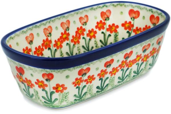 Bakers | Ceramika Artystyczna Mini loaf pan Peach Spring Daisy Bakers Bakers