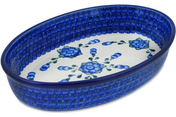 Bakers | Ceramika Artystyczna Oval Baker 11" Blue Poppies Bakers Bakers