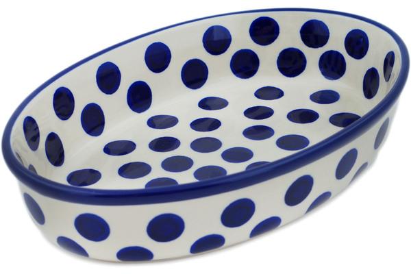 Bakers | Ceramika Artystyczna Oval Baker 11" Bold Blue Dots Bakers Bakers