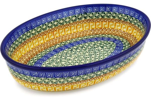 Bakers | Ceramika Artystyczna Oval Baker 11" Grecian Sea Bakers Bakers