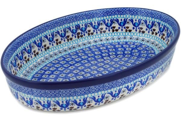 Bakers | Ceramika Artystyczna Oval Baker 12" Blue Ice Bakers Bakers