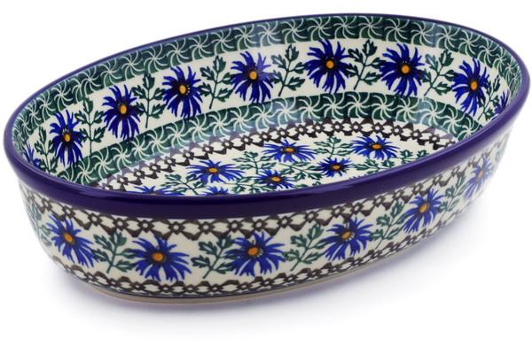 Bakers | Ceramika Artystyczna Oval Baker 9" Blue Chicory Bakers Bakers