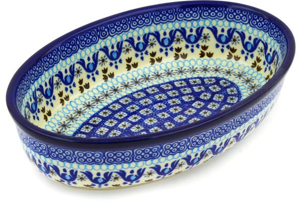 Bakers | Ceramika Artystyczna Oval Baker 9" Blue Ice Bakers Bakers