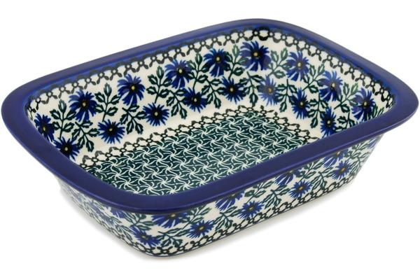 Bakers | Ceramika Artystyczna Rectangular Baker 10" Blue Chicory Bakers Bakers