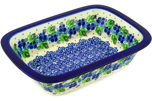 Bakers | Ceramika Artystyczna Rectangular Baker 10" Blue Phlox Bakers Bakers