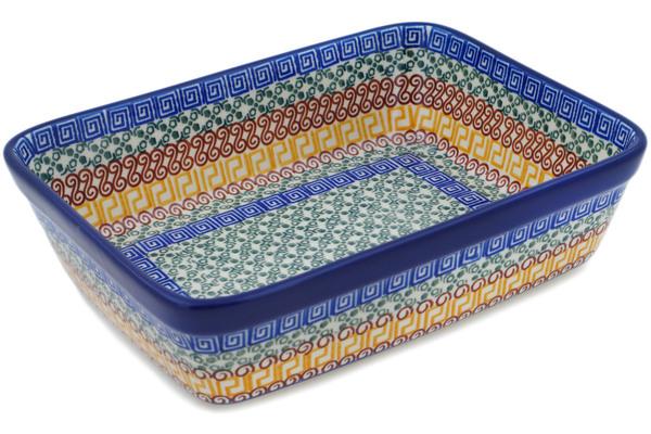 Bakers | Ceramika Artystyczna Rectangular Baker 10" Grecian Sea Bakers Bakers