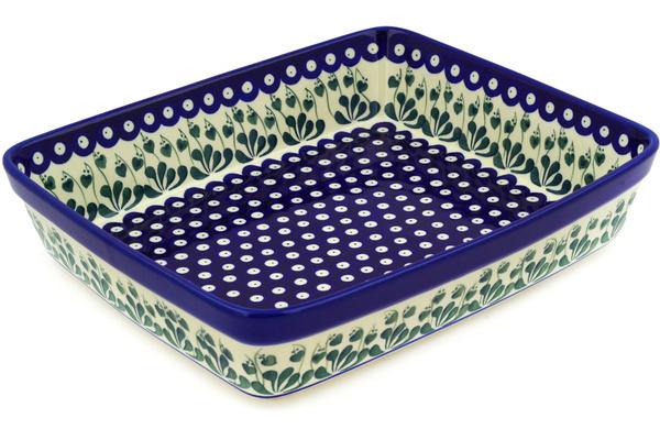 Bakers | Ceramika Artystyczna Rectangular Baker 12" Bleeding Heart Peacock Bakers Bakers