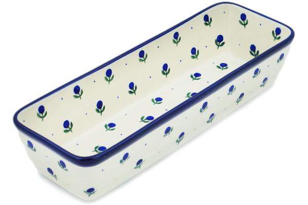 Bakers | Ceramika Artystyczna Rectangular Baker 12" Blue Buds Bakers Bakers