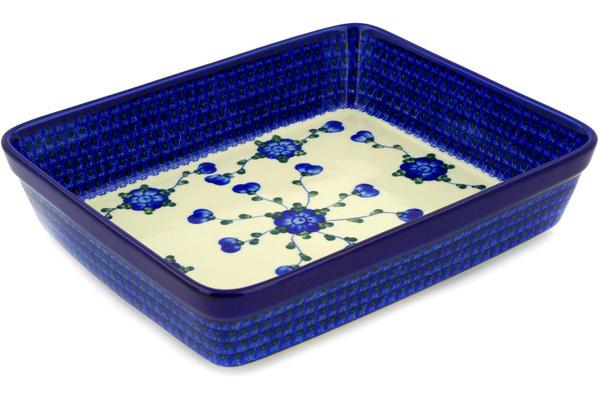 Bakers | Ceramika Artystyczna Rectangular Baker 12" Blue Poppies Bakers Bakers