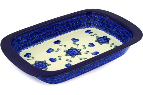 Bakers | Ceramika Artystyczna Rectangular Baker 13" Blue Poppies Bakers Bakers