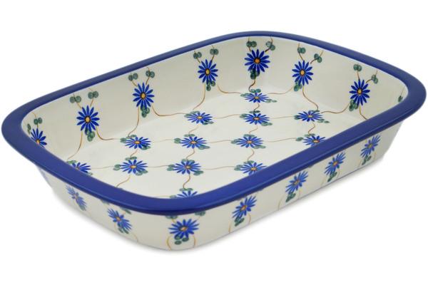 Bakers | Ceramika Artystyczna Rectangular Baker with Grip Lip 10-inch Aster Trellis Bakers Bakers