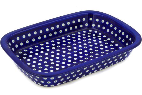 Bakers | Ceramika Artystyczna Rectangular Baker with Grip Lip 12-inch Blue Eyes Bakers Bakers