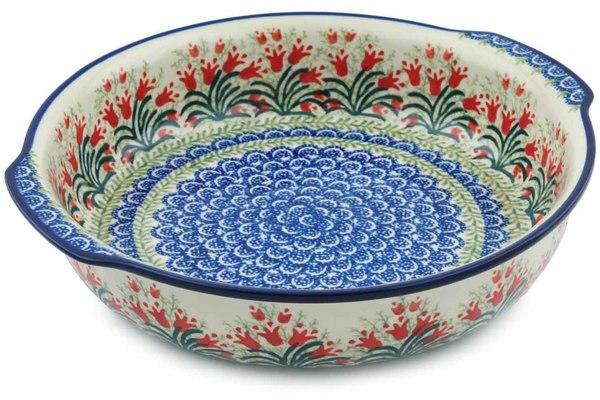 Bakers | Ceramika Artystyczna Round Baker with Handles 10u00bc-inch Crimson Bells Bakers Bakers