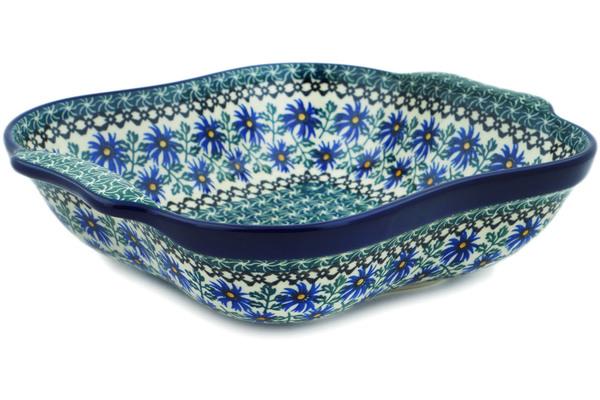 Bakers | Ceramika Artystyczna Square Baker with Handles 11" Blue Chicory Bakers Bakers