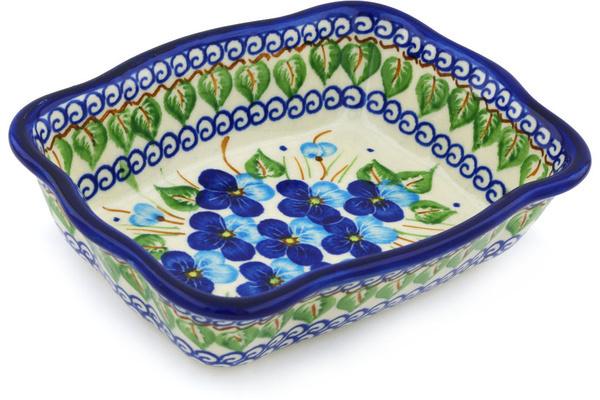 Bakers | Ceramika Bona Rectangular Baker 8" Blue Pansy Bakers Bakers