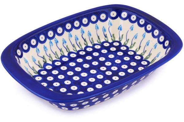 Bakers | Ceramika Bona Rectangular Baker with Handles 11" Peacock Tulip Garden Bakers Bakers