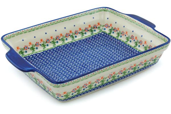 Bakers | Ceramika Bona Rectangular Baker with Handles 15" Spring Flowers Bakers Bakers