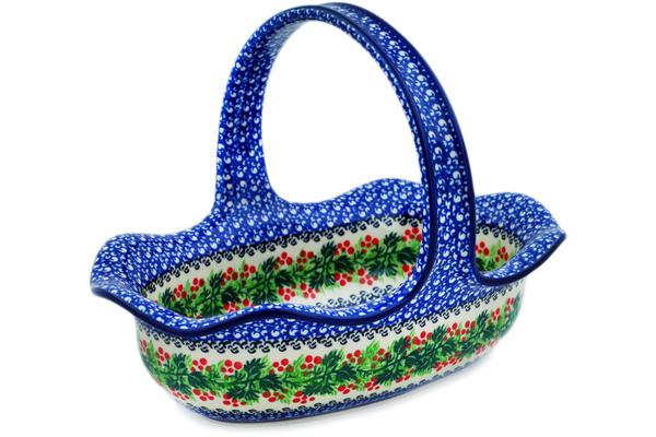 Baskets | Ceramika Artystyczna Basket with Handle 11" Blooming Rowan Baskets Baskets