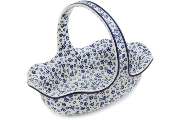 Baskets | Ceramika Artystyczna Basket with Handle 11" Blue Confetti Baskets Baskets