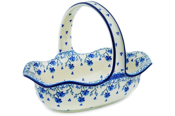 Baskets | Ceramika Artystyczna Basket with Handle 11" Blue Grapevine Baskets Baskets