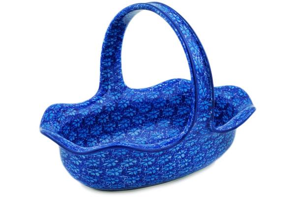 Baskets | Ceramika Artystyczna Basket with Handle 11" Deep Into The Blue Sea Baskets Baskets