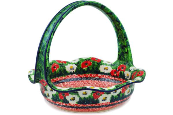 Baskets | Ceramika Artystyczna Basket with Handle 11" Polish Summer UNIKAT Baskets Baskets