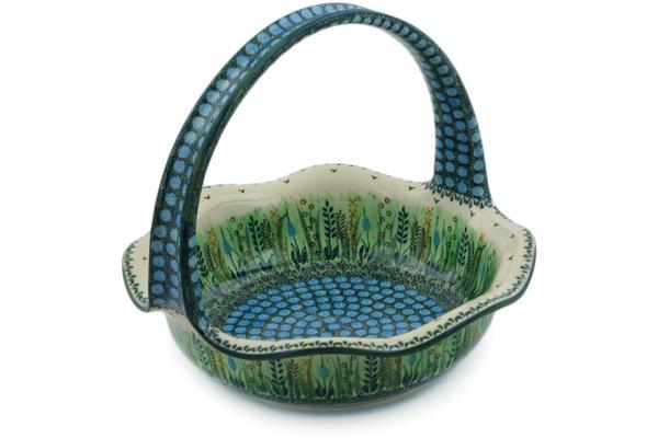 Baskets | Ceramika Artystyczna Basket with Handle 11" Prairie Land UNIKAT Baskets Baskets