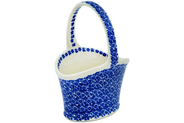 Baskets | Ceramika Artystyczna Basket with Handle 7" Blue Bounty Baskets Baskets