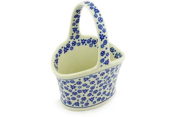 Baskets | Ceramika Artystyczna Basket with Handle 7" Blue Confetti Baskets Baskets