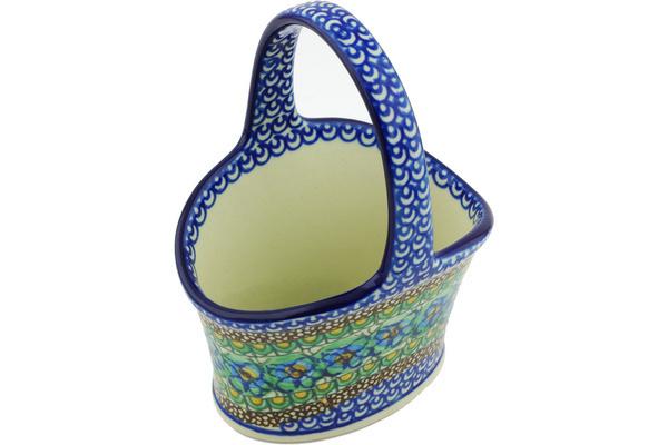 Baskets | Ceramika Artystyczna Basket with Handle 7" Mardi Gras UNIKAT Baskets Baskets