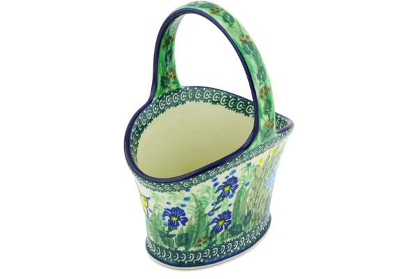 Baskets | Ceramika Artystyczna Basket with Handle 7" Spring Garden UNIKAT Baskets Baskets