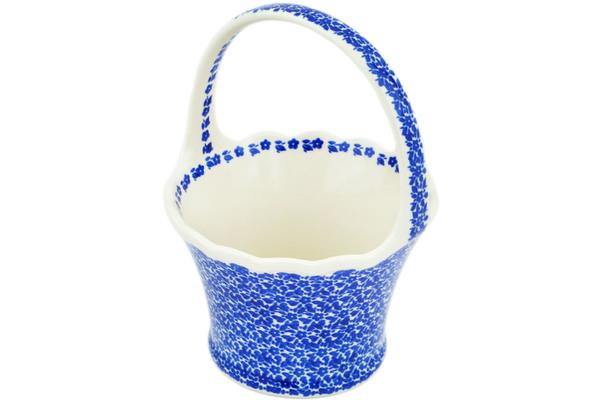 Baskets | Ceramika Artystyczna Basket with Handle 8" Blue Bounty Baskets Baskets