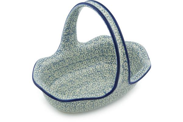 Baskets | Ceramika Artystyczna Basket with Handle 8" Blue Frenzy Baskets Baskets