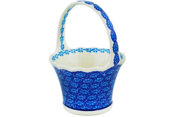 Baskets | Ceramika Artystyczna Basket with Handle 8" Deep Into The Blue Sea Baskets Baskets