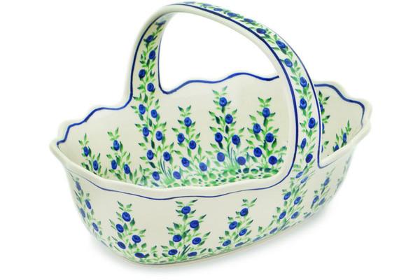 Baskets | Zaklady Ceramiczne Basket with Handle 11" Blue Dream Baskets Baskets