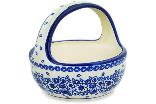 Baskets | Zaklady Ceramiczne Basket with Handle 8" Heavenly Azure Wreath Baskets Baskets