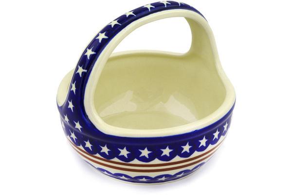 Baskets | Zaklady Ceramiczne Basket with Handle 8" Stars And Stripes Baskets Baskets