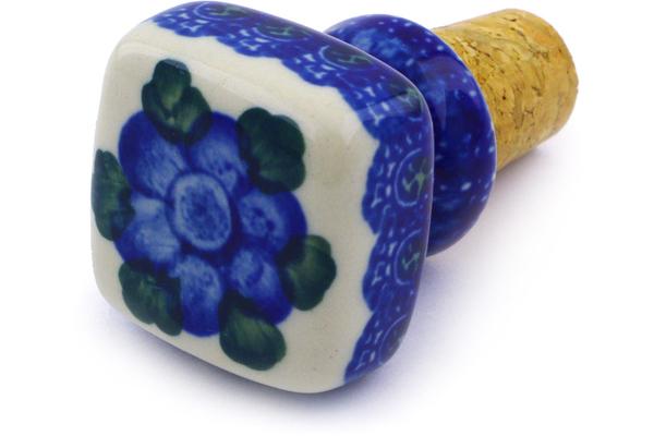 Bottles | Ceramika Artystyczna Bottle Stopper 2" Blue Poppies Bottles Bottles