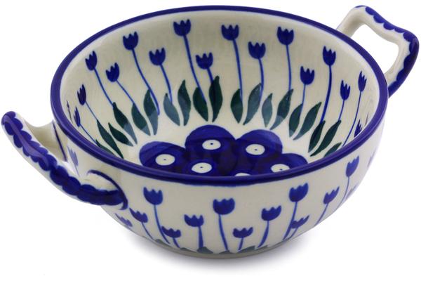 Bouillon Cups | Ceramika Artystyczna Bouillon Cup 10 oz Blue Tulip Peacock Bouillon Cups Bouillon Cups