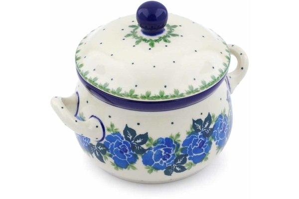 Bouillon Cups | Ceramika Artystyczna Bouillon Cup with Lid 12 oz Blue Rose Bouillon Cups Bouillon Cups