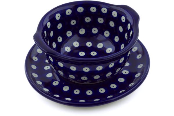 Bouillon Cups | Ceramika Artystyczna Bouillon Cup with Saucer 13 oz Blue Eyes Bouillon Cups Bouillon Cups