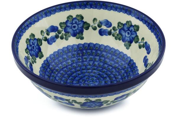 Bowls | Ceramika Artystyczna Bowl 9" Blue Poppies Bowls Bowls