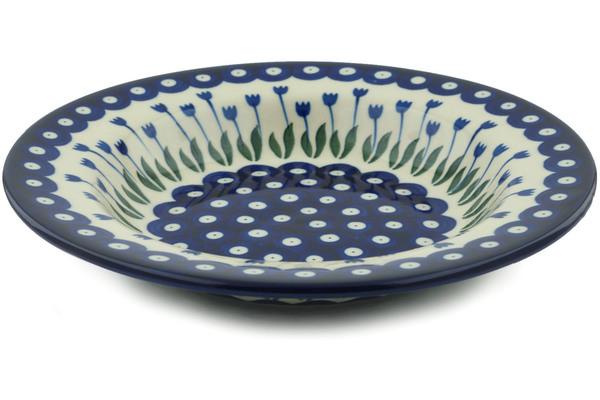 Bowls | Ceramika Artystyczna Pasta Bowl 9" Blue Tulip Peacock Bowls Bowls