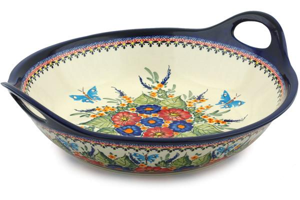 Bowls | Zaklady Ceramiczne Bowl with Handles 15-inch Spring Splendor UNIKAT Bowls Bowls