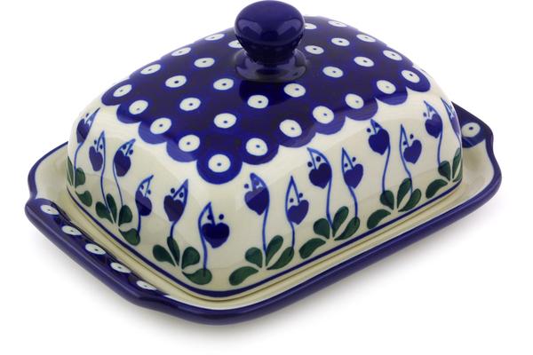 Butter Dishes | Ceramika Artystyczna Butter Dish 7" Bleeding Heart Peacock Butter Dishes Butter Dishes