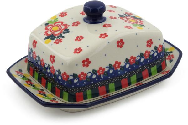 Butter Dishes | Ceramika Artystyczna Butter Dish 7" Floral Puzzles UNIKAT Butter Dishes Butter Dishes