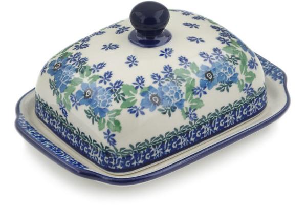 Butter Dishes | Ceramika Artystyczna Butter Dish 7" Pretty In Blue Butter Dishes Butter Dishes