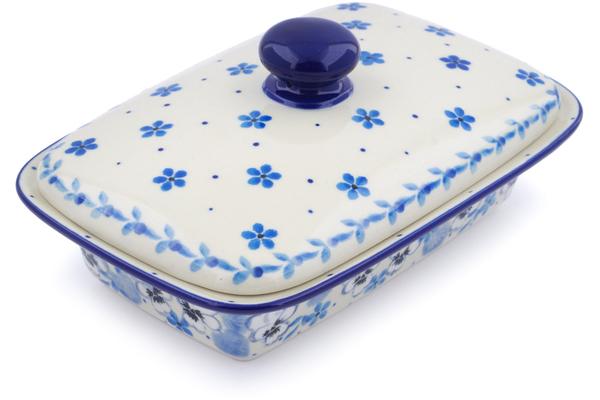 Butter Dishes | Ceramika Artystyczna Butter Dish 7" White Pansy Butter Dishes Butter Dishes